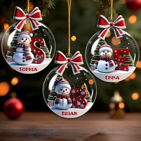 Frohe Weihnachten - Personalisiertes transparentes Familienornament
